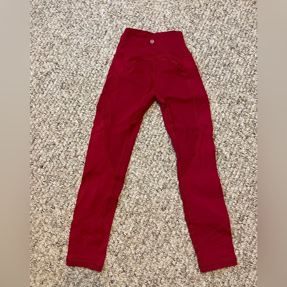 lululemon red leggings size 0 - Picture 2 of 3